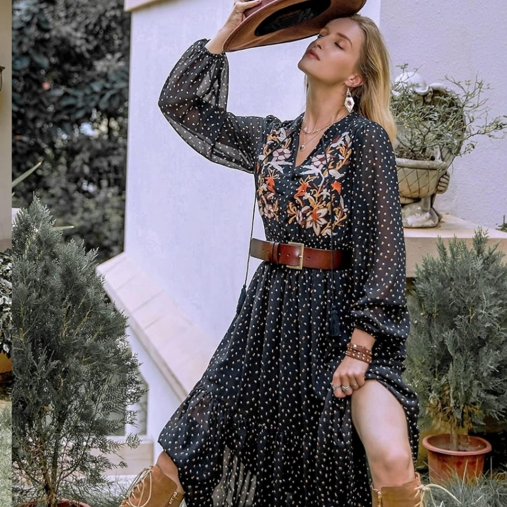 Rusttdustty cottage core dress
